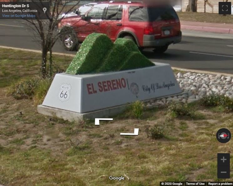 Google street view of el sereno monument sign